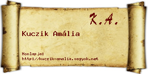 Kuczik Amália névjegykártya